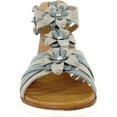 thumbnail image 3 of kozi Sandale Plate Confortable pour Femme LILA Élégante Gladiateur Sandale Habillée à Bride Fleur Ouverte Bout Rond Bleu Taille 9, 3 of 8