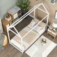 thumbnail image 6 of Twin Size Wooden House Bed, White(New), 6 of 8