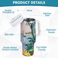 thumbnail image 2 of Yayeee 30oz Stainless Steel Tumbler with Straw and Handle Double-Wall Insulated Travel Water Bottle, Floral Seaside, 2 of 8