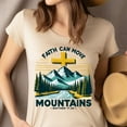 thumbnail image 4 of Christian Mountain Graphic T-Shirt Faith Can Move Mountains Matthew 17:20, Light Pink, Size S, 4 of 6