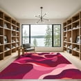 thumbnail image 2 of ODIKA 4'x6' Machine Washable Non-Slip Area Rug, Abstract Burgundy High Traffic Rug, Red, 1097428, 2 of 7