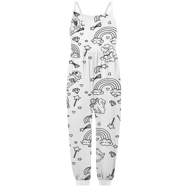 Combinaison pour Filles Tout-Petits Tenue de Jeu Coloriage Décontractée Été Printemps Automne Pyjamas