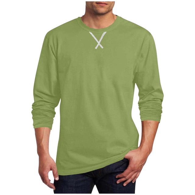 Floleo Haut de Sport à Manches Longues Imprimé Intersection Col Rond Mode Classique Vacances Printemps et Automne Extérieur Fête Décontractée (Vert, 5TG)