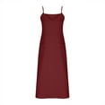 thumbnail image 5 of BiZtdJrK Summer Dresses for Women 2025 Cotton Linen Sleeveless Spaghetti Strap Long Dress Elegant Flowy Dressy Casual Beach Vacation Maxi Dresses with Pockets Wine XXXL Back to School Sales, 5 of 7