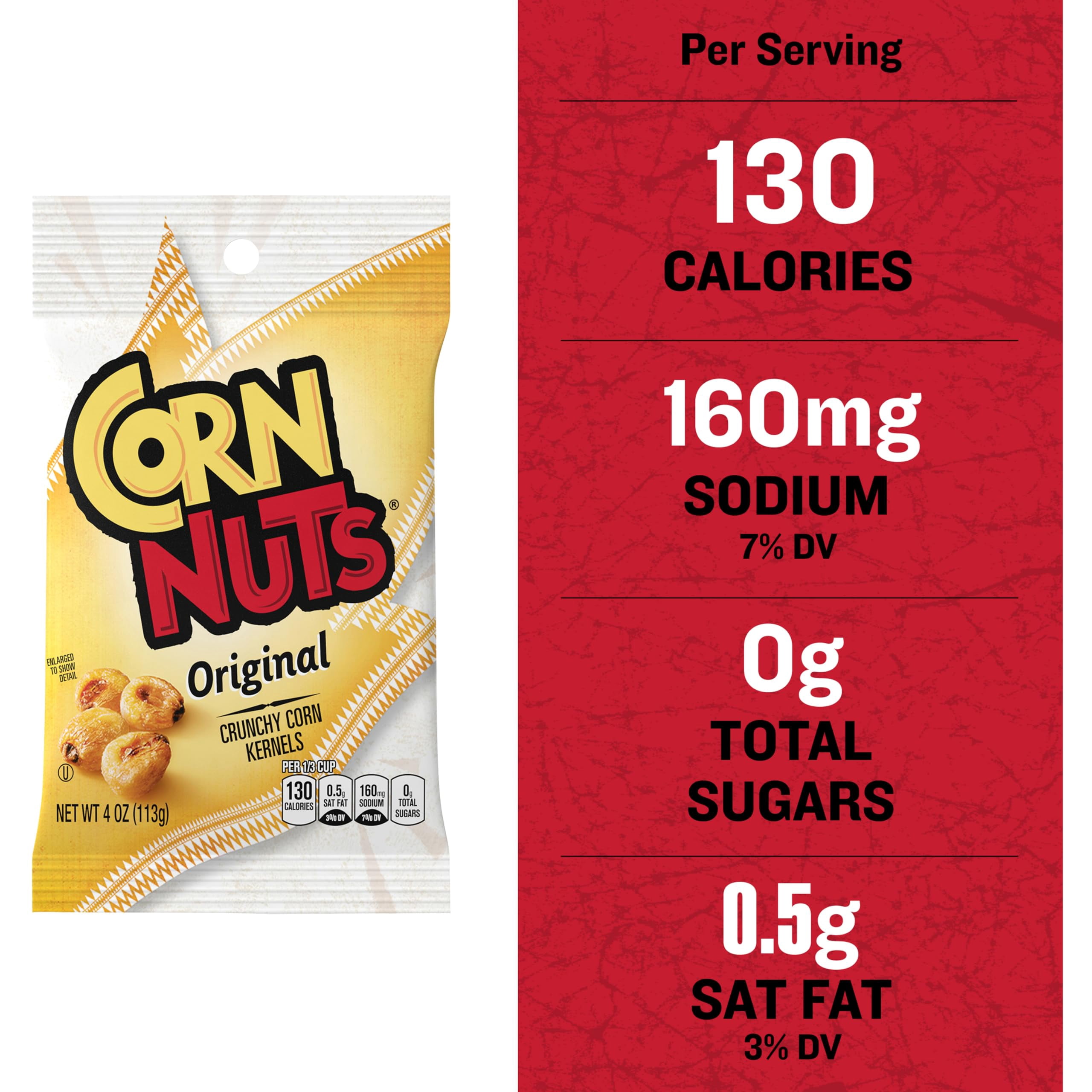 CORN NUTS Original Crunchy Corn Kernels Snack, 4 Ounce (Pack of 12)