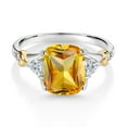 thumbnail image 2 of Gem Stone King 3.14 Ct Yellow Citrine Lab Grown Diamond 925 Silver and 10K Yellow Gold Ring, 2 of 3
