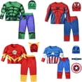 thumbnail image 2 of Disfraz de superhéroe Hulk, Capitán América, para niño y niña, traje musculoso de Spiderman, para Halloween, carnaval, fiesta de cumpleaños, 2 of 4