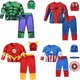 thumbnail image 2 of Disfraz de superhéroe Hulk, Capitán América, para niño y niña, traje musculoso de Spiderman, para Halloween, carnaval, fiesta de cumpleaños, 2 of 4