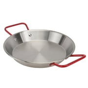 Stainless Steel Paella Pan Non with Double Handles for Induction Ready Pan for Chicken and Restaurant Great for Rice or Stir 22cm