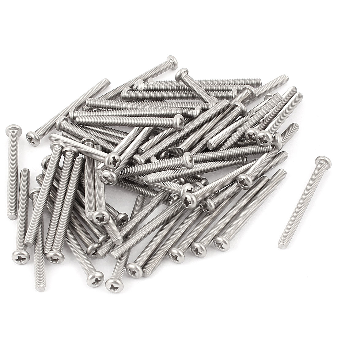 Uxcell M4 x 45mm 304 Stainless Steel Crosshead Round Head Screws Bolt