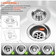 thumbnail image 2 of 3-in-1 Kitchen Sink Drain Strainer with Bounce Core - Universal Stainless Steel Drain Stopper 2-Pack, Easy to Install & Clean, Upgraded Design, 2 of 6