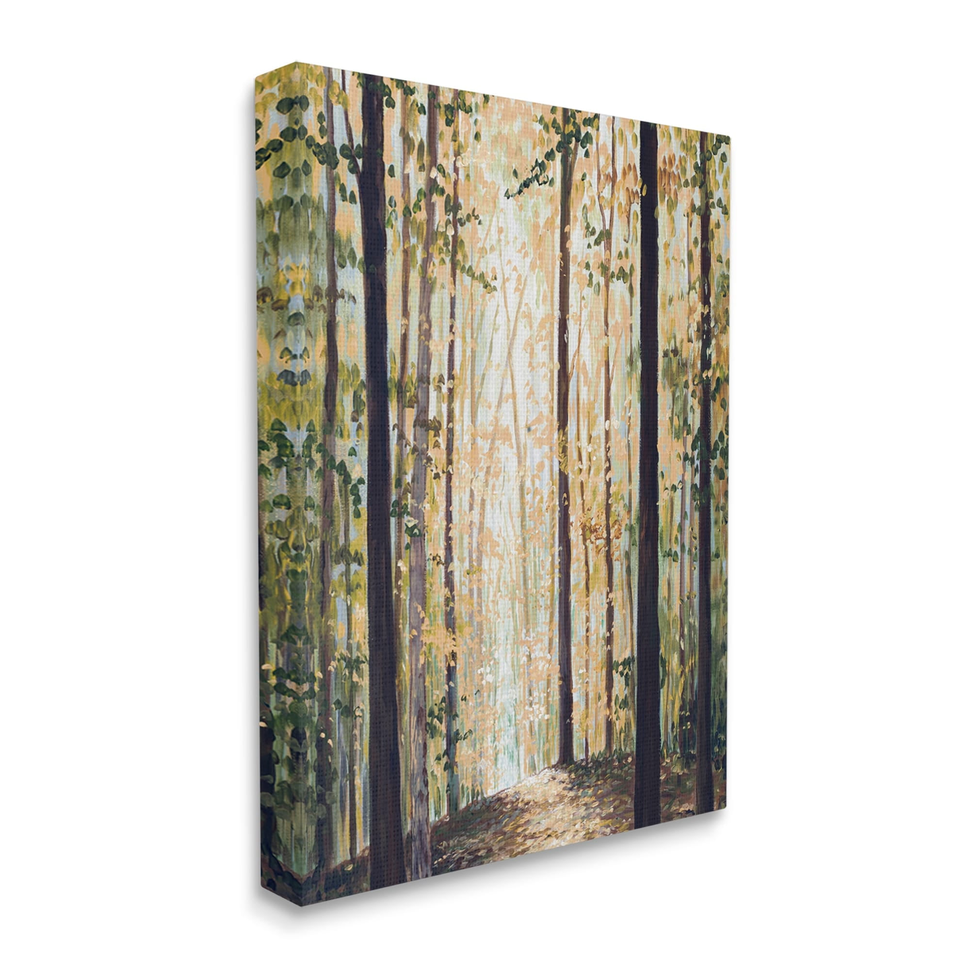 Stupell Industries Yellow Leaf Greenwood Hiking Trail Minimalistic Pointillism Painting,24 x 30, Design by Bruce Nawrocke