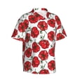 thumbnail image 3 of Xecao Hand Drawn Tomatoes print Hawaiian shirt - a stylish short-sleeve button-down for men, perfect for casual beach and tropical outings., 3 of 9