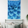 thumbnail image 3 of Blue Tapestry, Abstract Petals of Gerbera Flower with Water Drops Macro Close up Photography, Wall Hanging for Bedroom Living Room Dorm Decor, 60W X 80L Inches, Blue Light Blue, by Ambesonne, 3 of 5