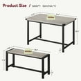 thumbnail image 3 of Kojooin 3 Piece Dining Table Set for 4, Kitchen Table with 2 Benches, Rectangular Rustic Small Space Furniture for Apartment or Studio, 3 of 8