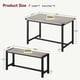 thumbnail image 5 of Yeshouse Juego de mesa de comedor moderno industrial de 3 piezas, mesa de 113 cm con 2 bancos, mesa de desayuno que ahorra espacio para cocina, apartamento o estudio, 5 of 8