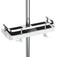 thumbnail image 1 of Shower Shelf Without Drilling Adjustable Shower Shelf for Shower Rod Bathroom Storage with Shower Holder Shelf with 2 Small Hooks--, 1 of 5