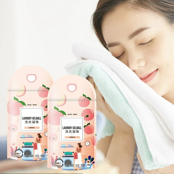 Clearance Cleaning Supplies under $5,Laundry Beads 20pc Of Peach Perfume Laundry Beads Lasting Fragrance Laundry Liquid Decontamination Cleaning（700ml）