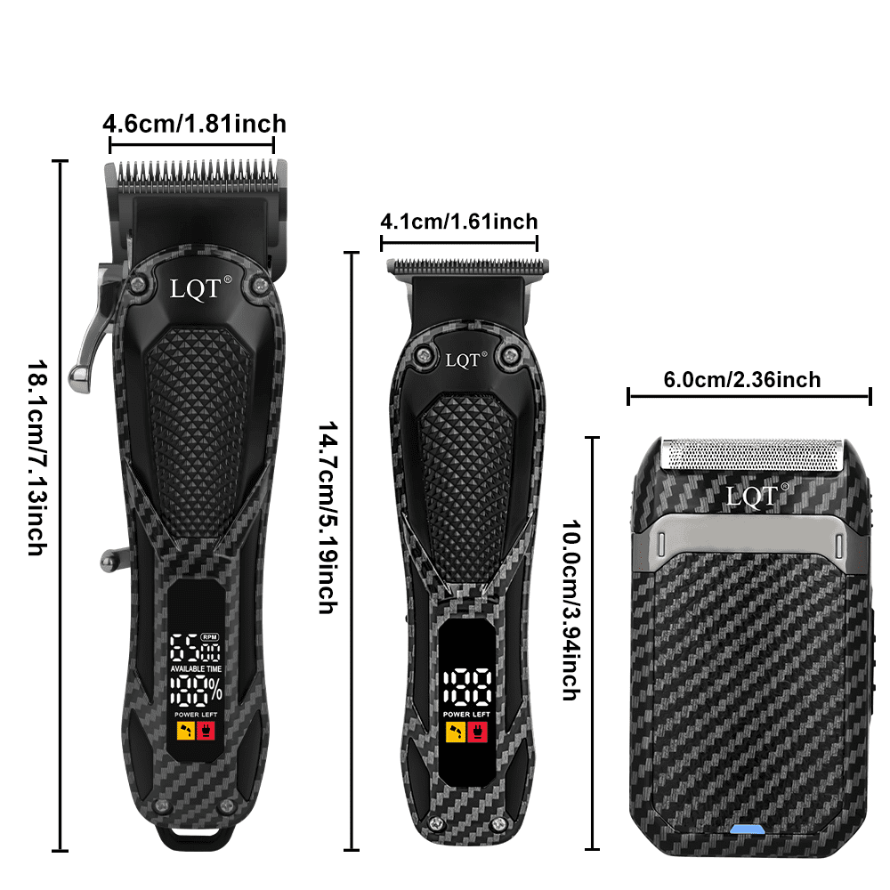 LQT  Professional Hair Clipper Kit for Men，Hair Clipper，Hair Trimmer & Beard Electric Razor Kit，sufficient battery life，Cordless Motor, LED clearly displays working status,Adjustable Fade