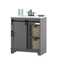 thumbnail image 6 of Twin Star Home 36" Sliding Barn Door Single Bathroom Vanity with Woven Baskets, 6 of 8