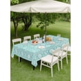 thumbnail image 4 of Outdoor Tablecloth with Umbrella Hole for Patio/Picnic/Party/Camping, Teal Paisley Boho Waterproof Table Cloth Rectangle Table Cover Washable, Abstract Art Floral Aesthetic (60"x 120"), 4 of 9