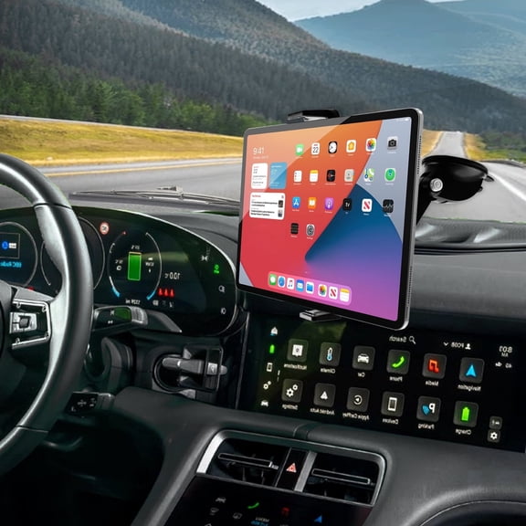 Esoulk Car Tablet Mount Holder, Windshield & Dashboard Suction Mount, 360° Rotating for iPad, Tablet & Smartphone