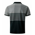 thumbnail image 4 of Isvgxsz 2024 New Polo Shirts for Men Leisure Men's Striped Zip-Up Short-Sleeved Top Sports Top Shirt Breathable Turndown Gray Top Summer Father Day Gift, 4 of 9