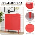 thumbnail image 6 of 2 Door Metal Storage Cabinet for Bed Room,Living Room,Home,Hotel,Office,Garage,Kitchen,3-Tier,2 Removable Shelves (Metal Door Cabinet, Red), 6 of 14