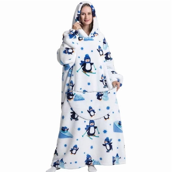 Extra large wearable hoodie blanket for women and adults, super soft, warm and comfortable, large pockets, perfect Christmas and Valentine's Day sweatshirt
