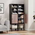 thumbnail image 3 of Giantex 4.8FT Tall Bathroom Storage Cabinet, Freestanding Cupboard w/Door, Adjustable Shelves, Black, 3 of 9