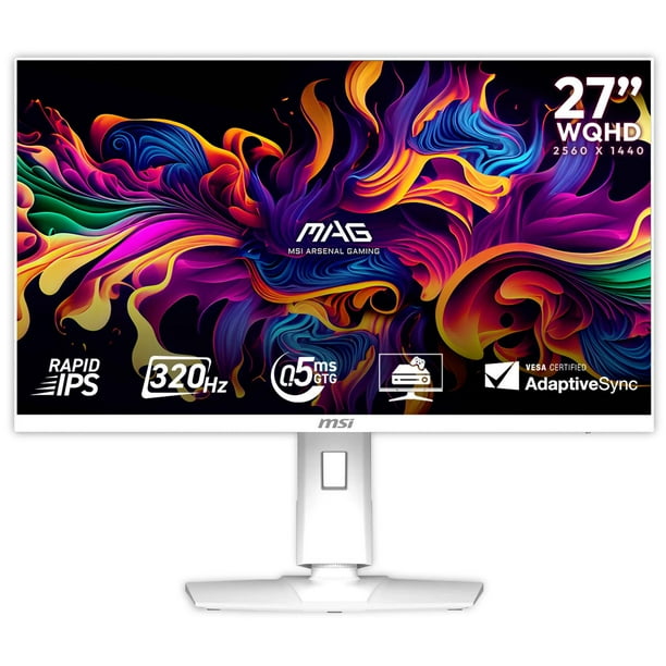 Monitor Gamer 27" MSI MAG 274QRFW X32 0.5ms 320Hz WQHD Rapid IPS HDMI 2.1 DisplayPort 1.4a Adaptive Sync