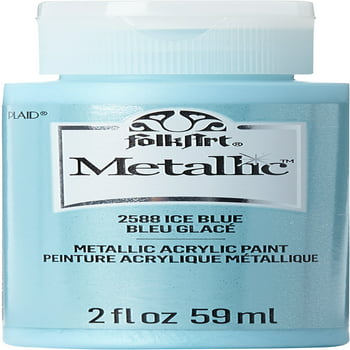 FolkArt Metallic Acrylic Craft Paint, Metallic Finish, Ice Blue, 2 fl oz