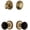 Vintage Brass, variant on Grandeur Georgetown Rosette Single Cylinder Knob Combo Pack with Coventry Knob and matching Deadbolt