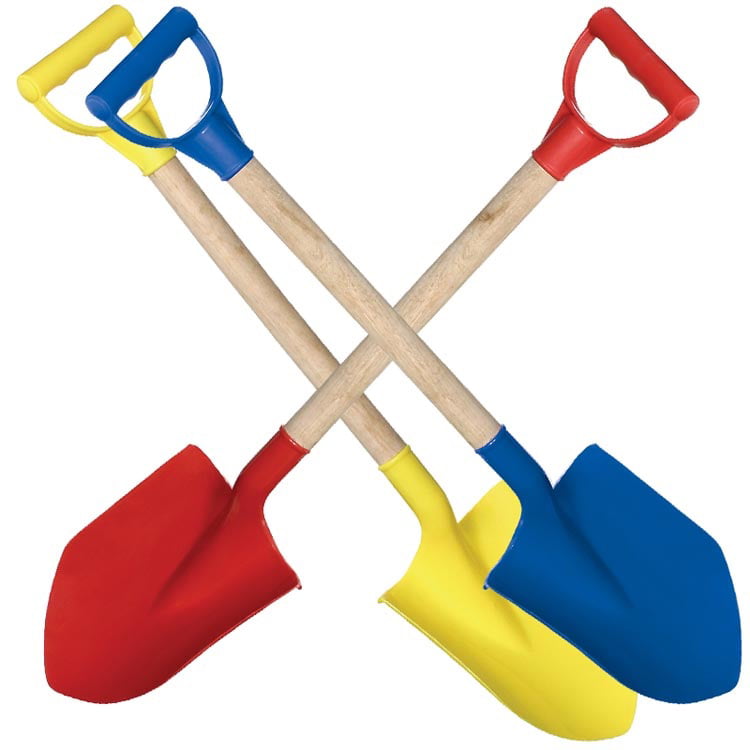 TY008 Beach Toys 2 Small Wooden Handle Shovel 