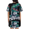 thumbnail image 3 of Naloa Hungry Tyrannosaurus Women's Short-Sleeved Pajama Set, Loungewear, Summer pajamas, Breathable Cozy - X-Large, 3 of 9