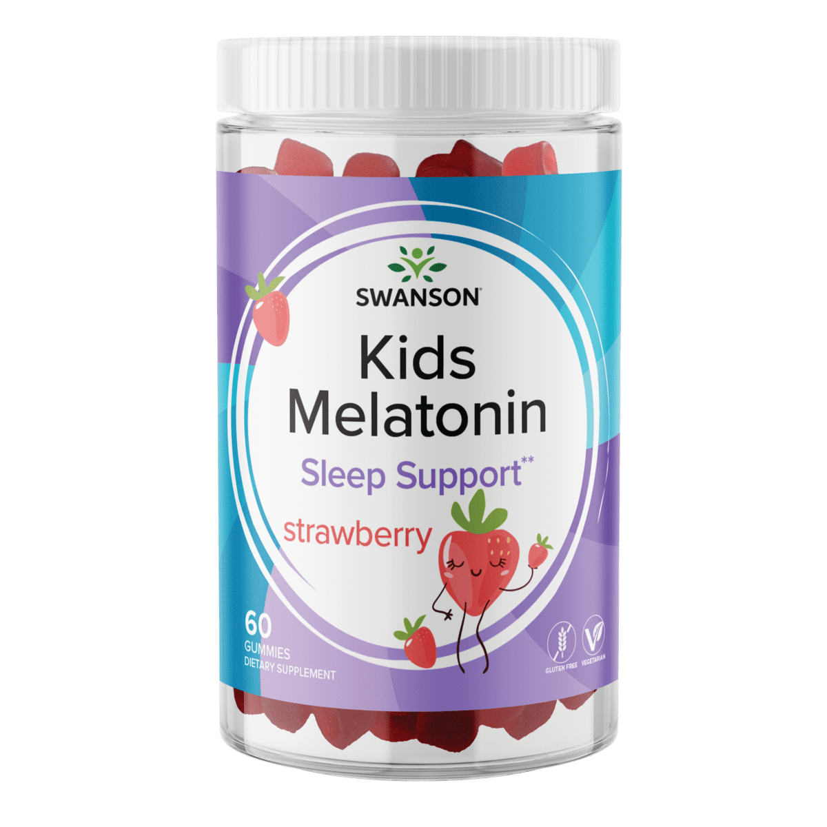 Swanson Kids Melatonin Gummies - Strawberry 1 mg 60 Gummies