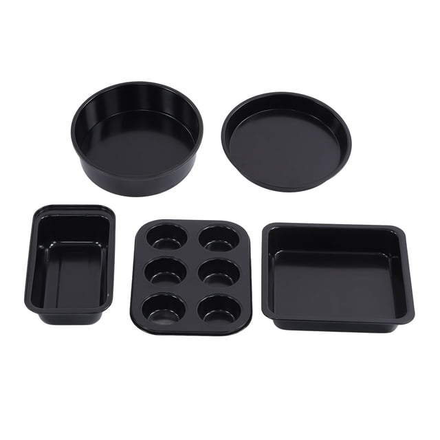Ustensiles de cuisson professionnels en acier au carbone avec moule à gâteau, plaque à pizza pour la maison, la cuisine, noir