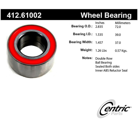 Centric Parts 412.61002 Wheel Bearing - Front Fits select: 2000-2011 FORD FOCUS
