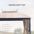 thumbnail image 3 of Cloud Mountain 10 x 12 FT Soft Top Gazebo Outdoor Steel Canopy with Netting, Beige, 3 of 6