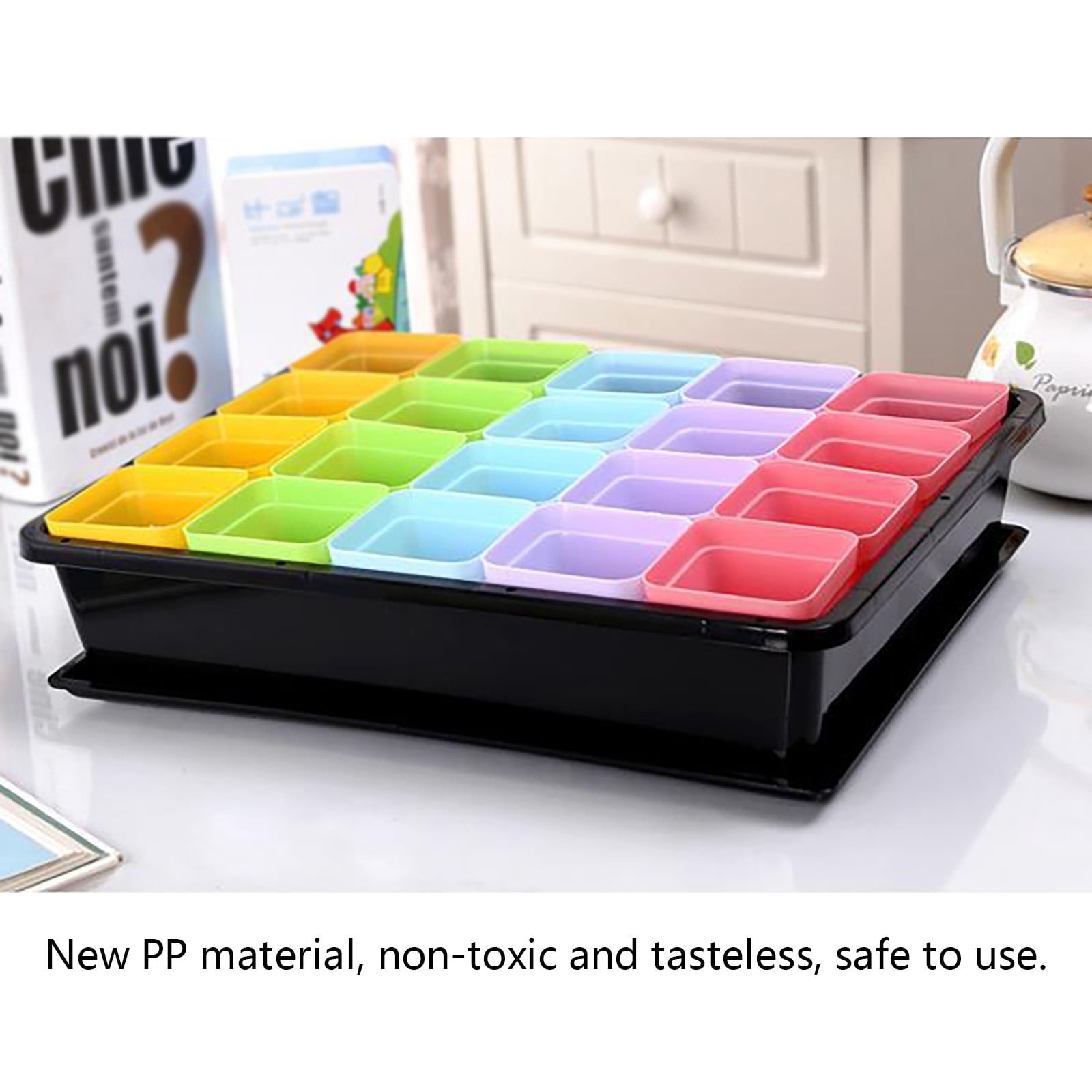 ufehgfjh 20-Cell Mini Germination Tray Kit With Breathable Lids Seedling Propagation Box Nursery Pots Tray And Cover Reusable Starter Kit For Seed Starting Greenhouse Gardening