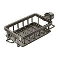 thumbnail image 4 of Estante de almacenamiento para grifo de cocina, cesta cuadrada izquierda con varilla, soporte de esponja fácil de instalar, escurridor para lavabos de negro, 4 of 8