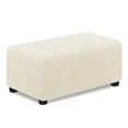 thumbnail image 7 of TAOCOCO Ottoman Covers Rectangle Footstool Slipcovers Stretch Storage Ottoman Cover Furniture Protector Ivory-L, 7 of 7
