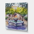 thumbnail image 3 of Designart ' Small Fountain With Trees In The Village House ' Country Canvas Wall Art Print, 3 of 4