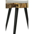 thumbnail image 4 of DecMode 24" x 19" Brown Wood Handmade Live Edge Top Accent Table with Black Metal Tripod Legs, 1-Piece, 4 of 9