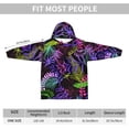 thumbnail image 4 of Cool Leaves Pattern Wearable Blanket Hoodie for Kids, Flannel Oversized Sweatshirt Blanket with Hood Pocket, 4 of 8