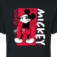 thumbnail image 3 of Disney - Mickey Iconic - Juniors Cropped Cotton Blend T-Shirt, 3 of 5