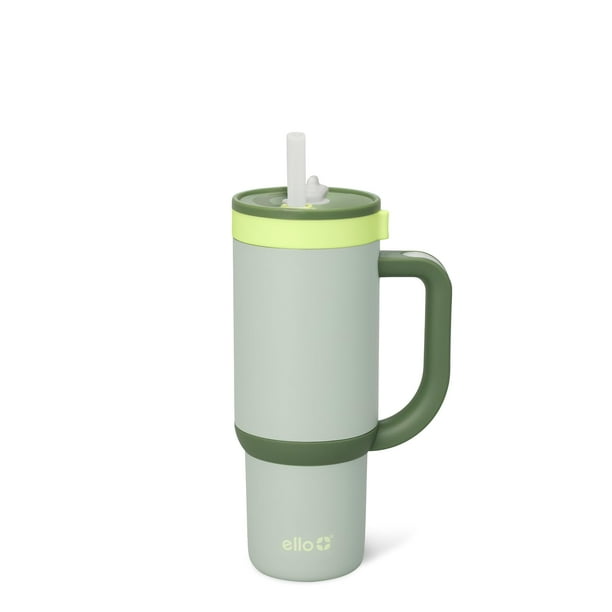 Vaso para niños Ello Oasis, 530 ml, acero inoxidable, aguacate