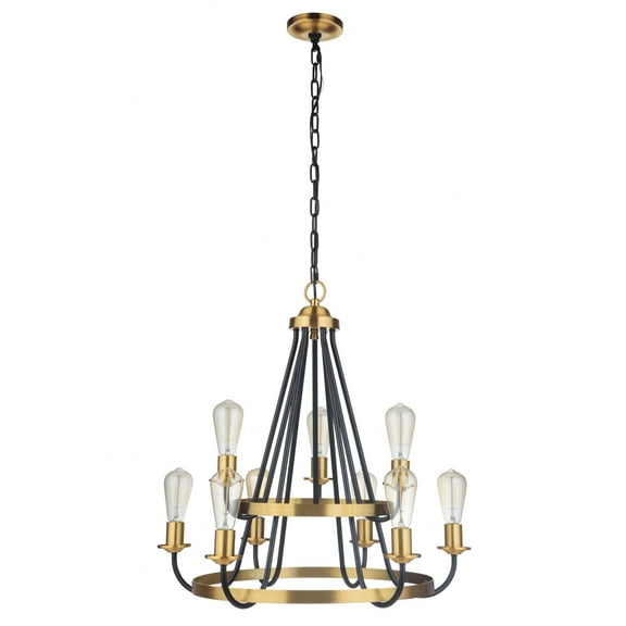 50329-FBSB Craftmade Lighting Randolph - 9 Light Chandelier In Transitional/Modern and Contemporary Style-27 Inches Tall and 26 Inches Wide-Flat