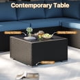 thumbnail image 6 of Clouddwell 7-Piece Patio Furniture Set on Sale, Black Rattan Wicker Outdoor Sectional Sofa Couch with Table Patio Conversation Set for Lawn& Backyard,Blue, 6 of 8