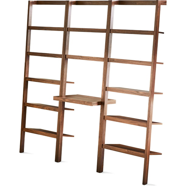 Mainstays Sumpter Park Ladder Bookcase, Carson Leaning Bookcase Espresso